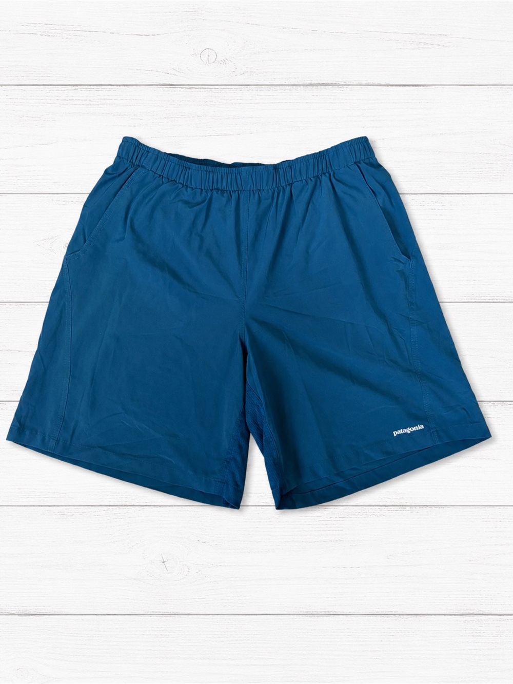 Patagonia 50K Running Shorts Lagom Blue Men’s Large Lined Trail Shorts